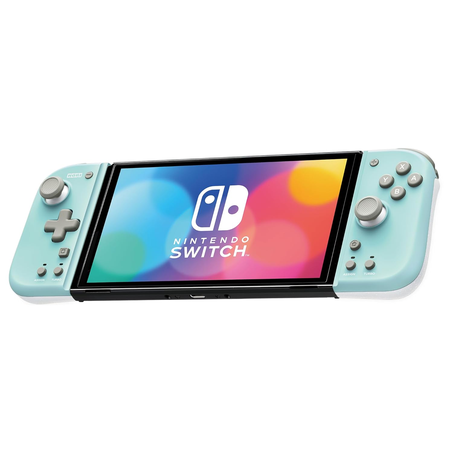 HORI Nintendo Switch Split Pad Compact (Mint Green x White) – Ergonomic Controller for Handheld Mode – Officially Licensed by Nintendo HORI Nintendo Switch Split Pad Compact (Mint Green x White) – Ergonomic Controller for Handheld Mode – Officially Licensed by Nintendo