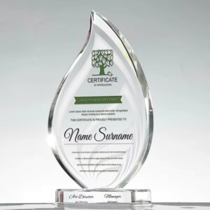 Crystal Leaf-Shaped Trophy Award Personalized Free Customization Best Sellers Crystal Honor Award Business Gift