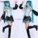 Miku Cosplay Silver Leather Fabric Suit Miku Cosplay Costume JK Sailor Dress High School Halloween Uniform Wig Miku Cosplay Silver Leather Fabric Suit Miku Cosplay Costume JK Sailor Dress High School Halloween Uniform Wig