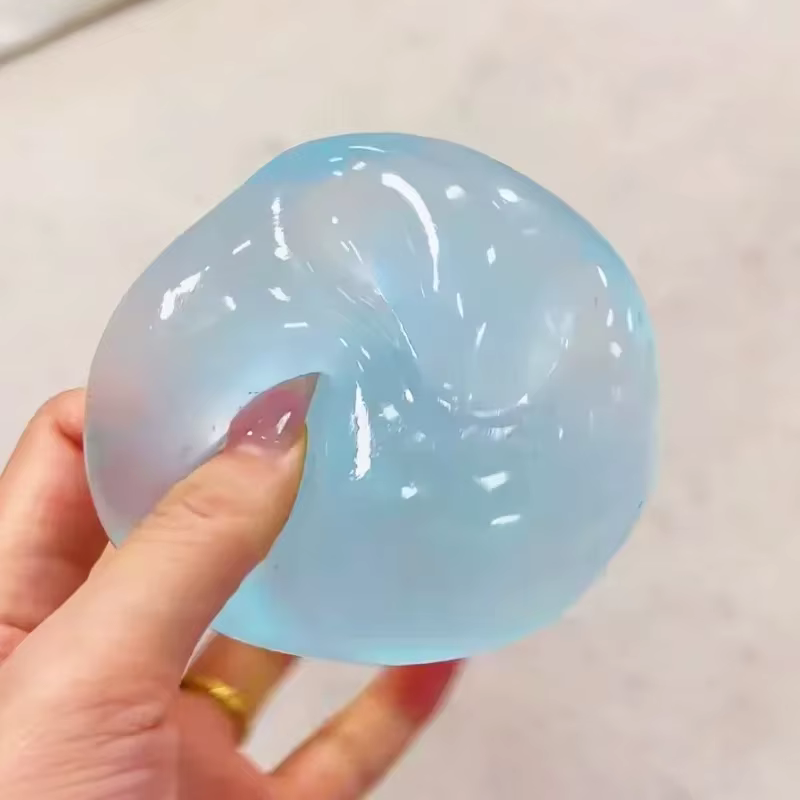 Blue Maltose Squishy Cute Mochi Anti Stress Fidget Toy Soft Simulated Bule Transparent Ball Quick-rebound Decompression Toy Best