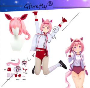 Pretty Derby Game Haruurara Haru Urara Character Cosplay Costume Sportswear Wig Tail Anime Complete Halloween Party Costume