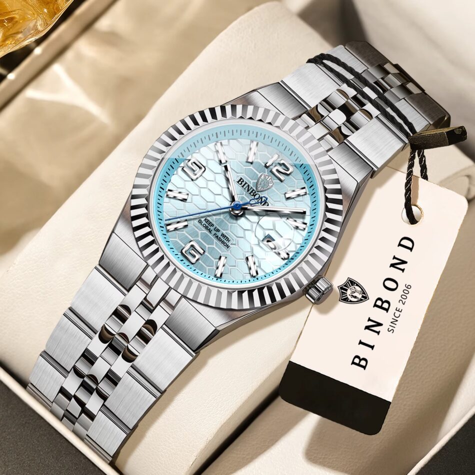 BINBOND Luxury quartz wristwatches for women luminous waterproof auto date women’s watches ladies fashion casual reloj best gift