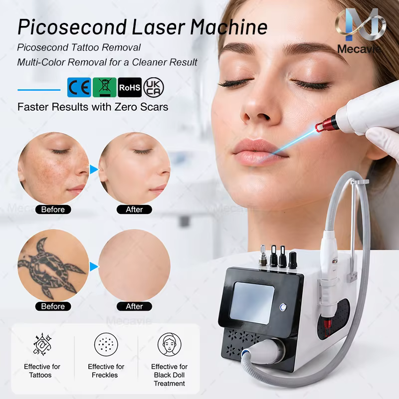BEST Q Switched ND Yag Laser Tattoo Removal machine 755nm 1064nm 532nm 1320nm Pico Laser Machine Lighten Freckles Renew Skin