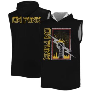 Men’s CM Punk Best In The World Tank Top 3D Printed Outdoor Sports Gym Quick Dry Sleeveless Hoodie Daily Casual Hooded Tank Tops
