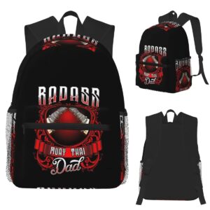 Best Muay Thai Fighter Student Backpack School Bag Hiking Travel Daypack for Men Women Fashion Bookbag Shoulder Bags