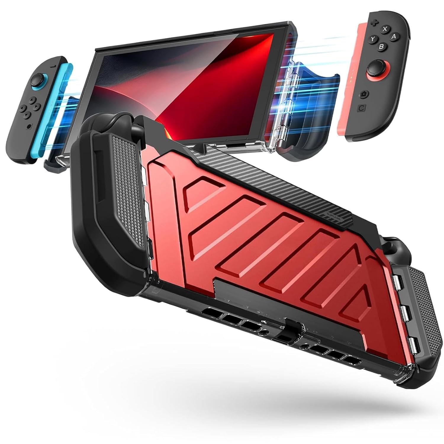 SUPCASE Unicorn Beetle Pro Case for Nintendo Switch 2 2025, [Military-Grade Protection] [Joy Con Remove Friendly] Dockable Integrated Cover Accessories Compatible with Switch 2, Ruddy