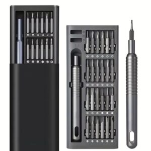 25 in 1 Precision Screwdriver Set with Aluminium Alloy Handle Highly Hardened Metal Bits Swivelling Design Disassembly Kit