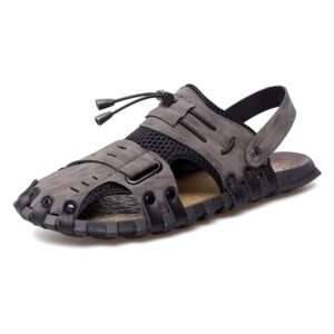 Summer New Large Size Best Selling Beach Sandals Genuine Leather Covered Toe Outdoor Casual Men’s Sandals Breathable Comfort