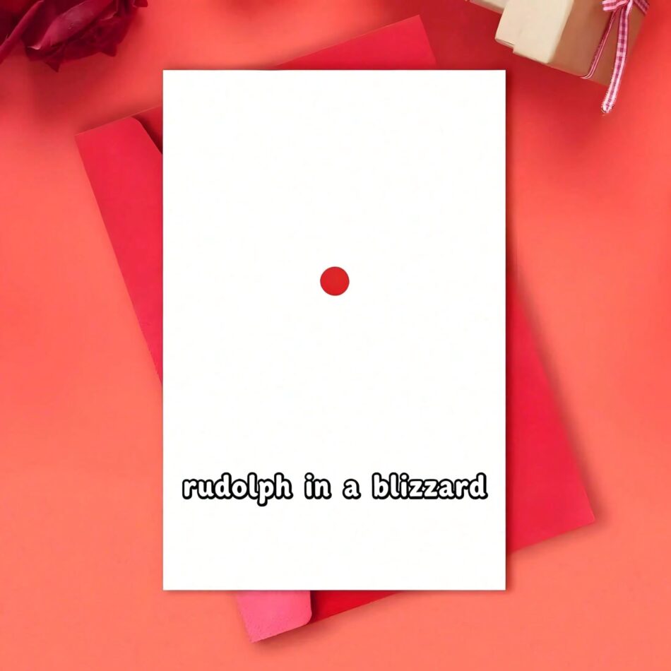 1 Pc Funny Rudolph Snowstorm Christmas Card, A Unique Holiday Card For Best Friends.