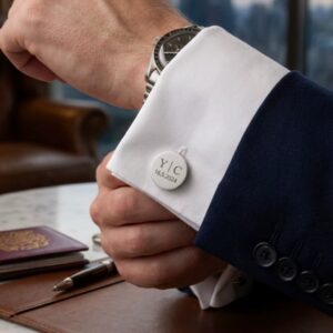 Personalized Cufflinks for Groom Stainless Steel Custom Cufflinks for Men Wedding Groom Best Man Initials Jewelry Gift