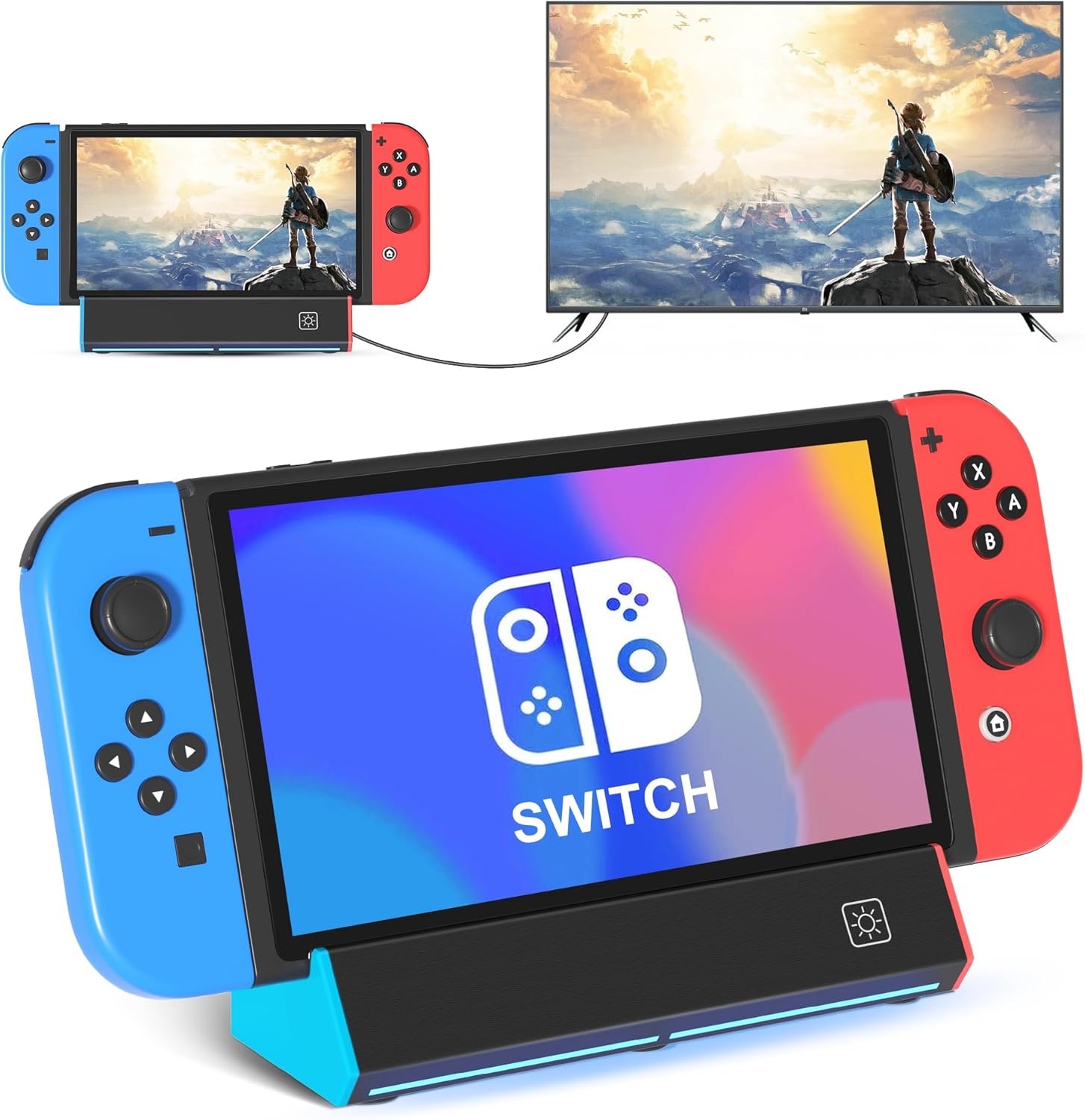 Switch Dock, TV Dock Station for Switch/Switch OLED，with 4K@60Hz HDMI Output/Type C Port/USB 3.0 Port for Nintendo Switch Dock（Incompatible with Nintendo Switch 2）