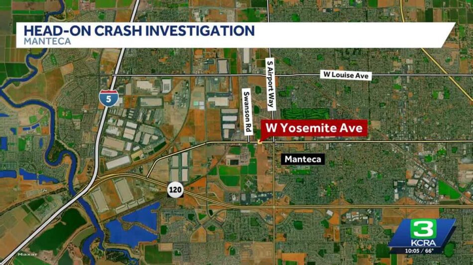 2 hurt in head-on crash in Manteca 2 hurt in head-on crash in Manteca