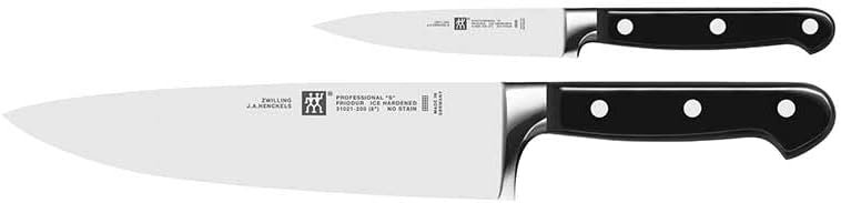 ZWILLING Professional S 2-Piece Chef Knife Set, Made in Company-Owned German Factory with Special Formula Steel perfected for almost 300 Years, Dishwasher Safe