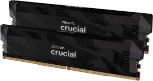 Crucial Pro DDR5 RAM 32GB Kit (2x16GB), 6400MHz CL32, Overclocking Desktop Gaming Memory, Intel XMP 3.0 & AMD Expo Compatible, Black – CP2K16G64C32U5B