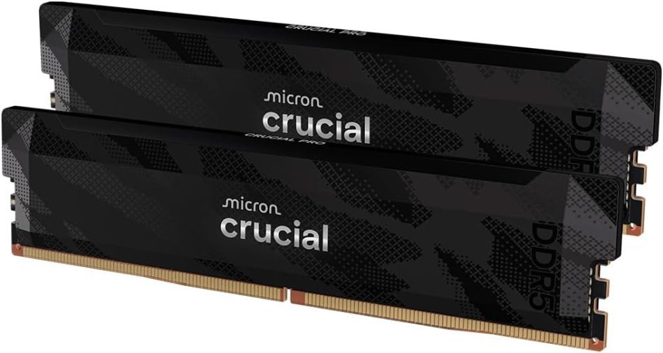 Crucial Pro DDR5 RAM 32GB Kit (2x16GB), 6400MHz CL32, Overclocking Desktop Gaming Memory, Intel XMP 3.0 & AMD Expo Compatible, Black – CP2K16G64C32U5B