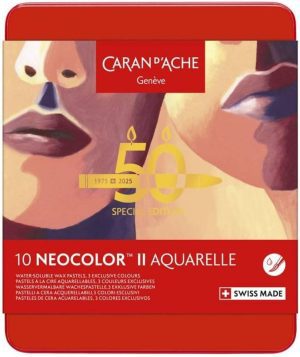 Caran d’Ache Box of 10 NEOCOLOR™ II Aquarelle Pastels 50 Years Portrait – Special Edition