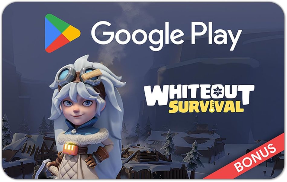 Google Play gift code – Get  off your Whiteout Survival purchase. (Email or Text Message Delivery – US Only)