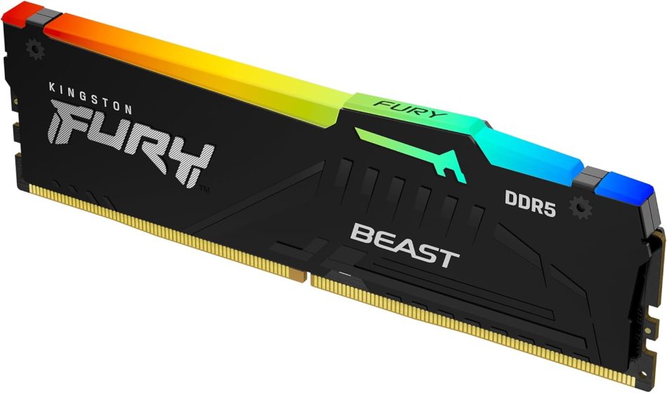 Kingston FURY Beast RGB 16GB 6000MT/s DDR5 CL36 Desktop Memory | AMD EXPO | Single Module | KF560C36BBE2A-16