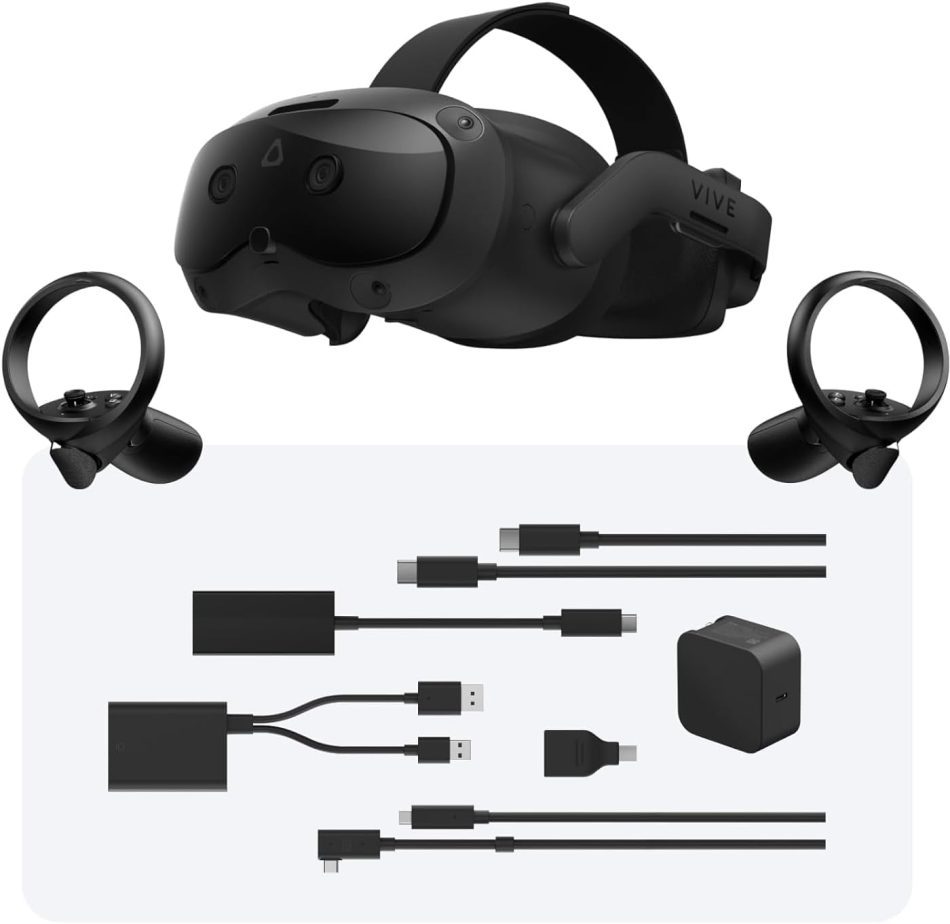 HTC Vive Focus Vision Wired Bundle — XR Headset with DisplayPort PC VR Streaming Kit
