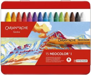 Neocolor I Water-Resistant Wax Pastels, 15 Colors