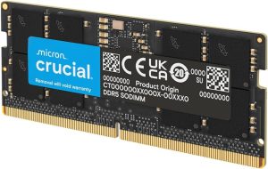 Crucial 64GB DDR5 RAM 5600MHz (or 5200MHz or 4800MHz) Laptop Memory, SODIMM 262-Pin, Compatible with Latest Intel Core Ultra and AMD Ryzen 8000 & Above – CT64G56C46S5