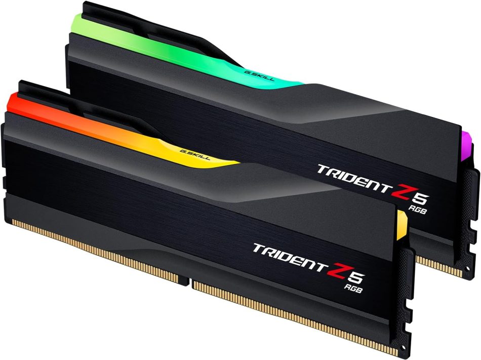 G.SKILL Trident Z5 RGB Series DDR5 RAM (Intel XMP 3.0) 64GB (2x32GB) 6400MT/s CL32-39-39-102 1.40V Desktop Computer Memory U-DIMM – Matte Black (F5-6400J3239G32GX2-TZ5RK)