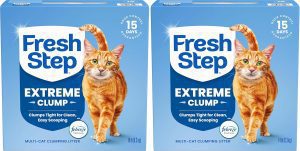 Fresh Step Extreme Multi Cat Clumping Litter with Febreze Freshness, Low Dust, Odor Control with Ammonia Block Tech, Compatible in Automatic Litter Boxes, 14 lb. Box (Pack of 2)