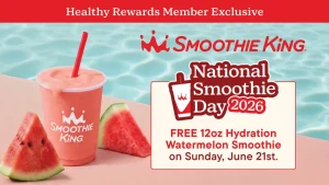 National Smoothie Day 2026 is June 21. Where to get free smoothies