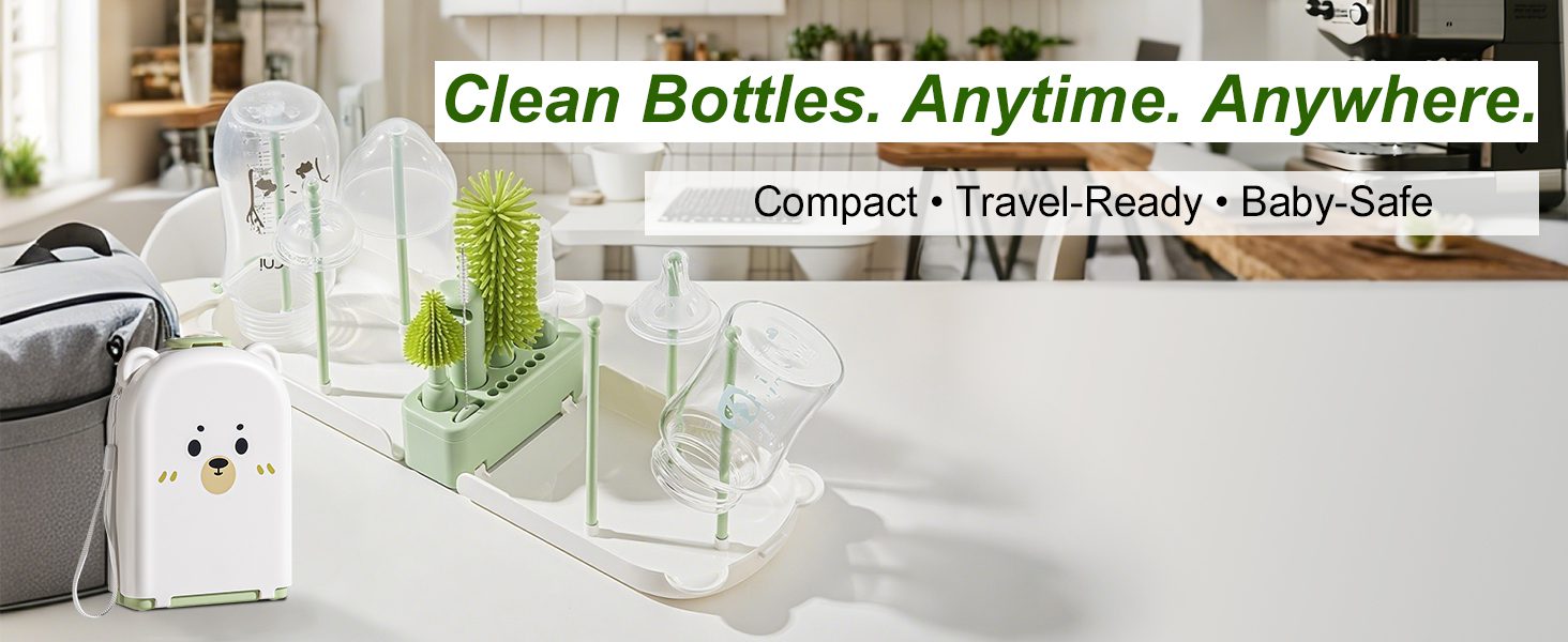 Travel Bottle Brush Set – Compact, Lightweight, Always Ready to Clean