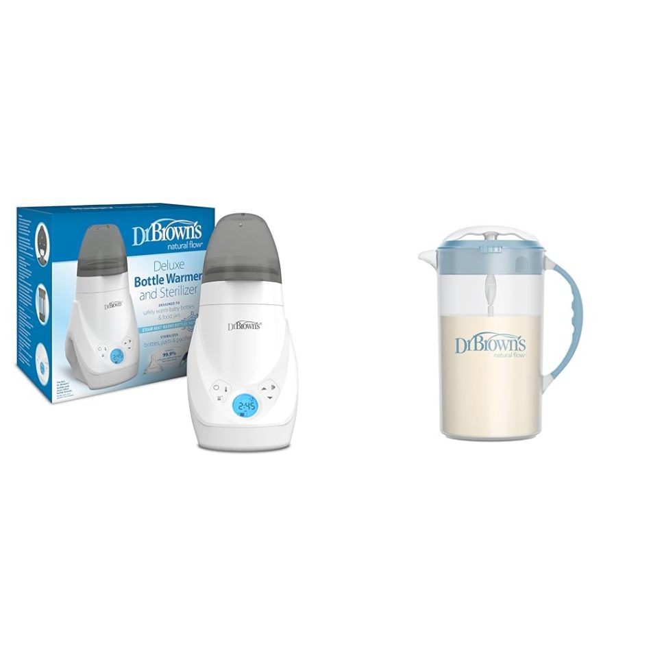Dr. Brown’s Deluxe Baby Bottle Warmer, Sterilizer, 36oz Formula Mixing Pitcher with Adjustable Stopper and No Drip Spout