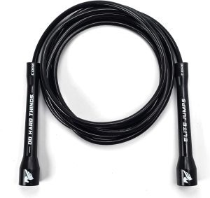 Elite Jumps 6mm PVC Jump Rope, Adjustable Skipping Rope | Non-kinking PVC cord. Unbreakable handles. Smooth rotation. For cardio and boxing.
