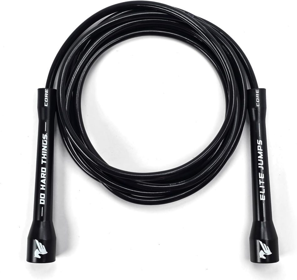Elite Jumps 6mm PVC Jump Rope, Adjustable Skipping Rope | Non-kinking PVC cord. Unbreakable handles. Smooth rotation. For cardio and boxing.