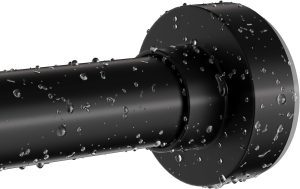 Black Shower Curtain Rod 34-82 Inches(2.8-6.8ft) Never Rust Adjustable Shower Rod Spring Tension Non Slip No Drilling Shower Rods for Bathroom Garland Window
