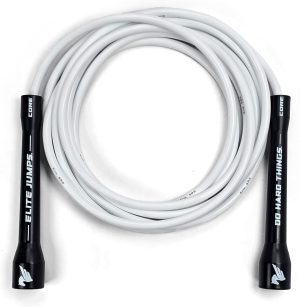 Elite Jumps 6mm PVC Jump Rope, Adjustable Skipping Rope | Non-kinking PVC cord. Unbreakable handles. Smooth rotation. For cardio and boxing.