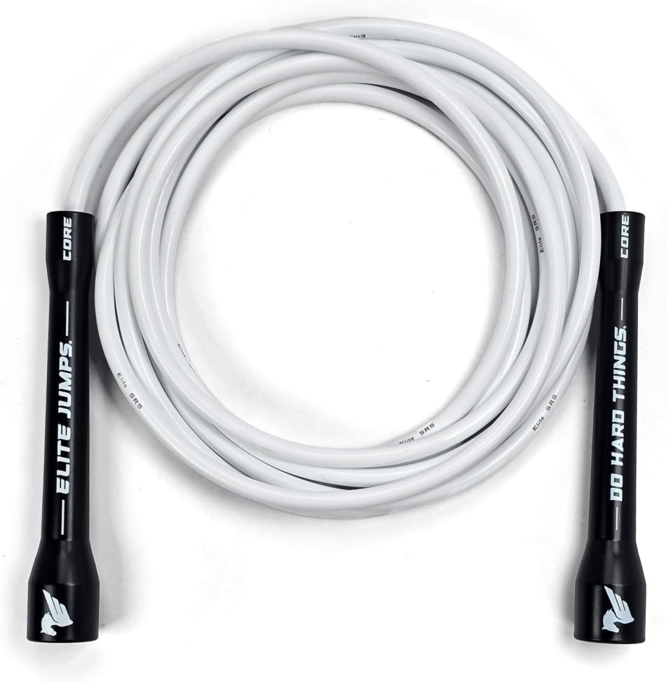 Elite Jumps 6mm PVC Jump Rope, Adjustable Skipping Rope | Non-kinking PVC cord. Unbreakable handles. Smooth rotation. For cardio and boxing.