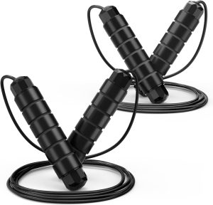 Jump Rope, Tangle-Free Rapid Speed Jumping Rope Cable with Ball Bearings for Women, Men & Kids, Adjustable Steel Jump Rope with Foam Handles for Home Gym Exercise Fitness Workout Equipment & Slim Body