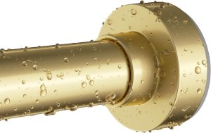 Gold Shower Curtain Rod 34-66 Inches(2.8-5.5ft) Never Rust Adjustable Shower Rod Spring Tension Non Slip No Drilling Shower Rods for Bathroom Garland Window