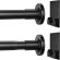 CorkLatta Matte Black Shower Curtain Rod,1 Inch Diameter Stainless Steel Adjustable Spring Tension Rods 32 to 80″,with Holders,Anti-Slip,Curtain Rods No Drilling(1 Pack)