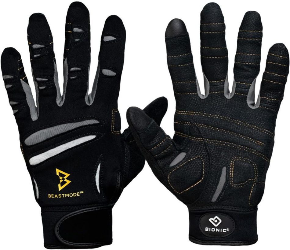 Bionic Men’s Beastmode Full Finger Gym Workout Gloves