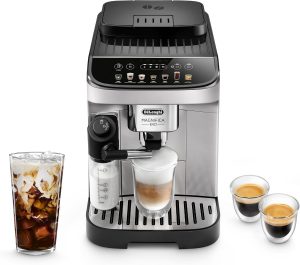 De’Longhi Magnifica Evo Automatic Espresso & Coffee Machine with Auto Milk Frother, Built-in Grinder & Auto-Clean Function – For Latte, Cappuccino, Americano, Iced Coffee, ECAM29084SB , Silver
