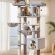 Taoqimiao 76-Inch Cat Tree XXL for Large Cats, Giant Cat Tower with Scratching Board, Extra-Large Metal Hammock, 3 Perches, 7 Sisal Posts, 2 Big Condos, Hanging Basket, Light Gray, MS047W