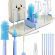 Blue Travel Bottle Cleaner Kit with Drying Rack – 6-in-1 Baby Bottle Washer & Silicone Brush Set for Pump Parts, Nipples & Straws – Portable Baby Travel Essential in Compact Case