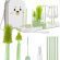 Travel Baby Bottle Cleaner Kit with Storage Case – 6-in-1 Compact Bottle Brush Set for Infant Feeding, Breast Pump Parts & On-The-Go Washing – Baby Travel Essentials for Flying (Green)