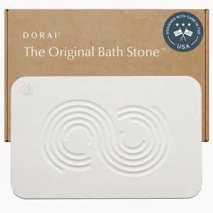 Dorai Home Stone Bath Mat – Premium Diatomaceous Earth Bath Floor Mats with Non-Slip Base, Fast-Drying Modern Shower Mat for Bathroom | Zen Sandstone – 23.6″x15.4″