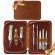FAMILIFE Manicure Set, Nail Clippers Pedicure Tool, 8 pcs Stainless Steel Manicure Kit Professional Grooming Tool, Nail Kit with Portable Brown Leather Travel Case Luxury Gifts for Men Women