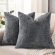 decorUhome Fall Dark Grey Chenille Throw Pillow Covers 18×18 Set of 2 Textured Soft Cozy Slubby Couch Pillow Covers Modern Farmhouse Boho Decorative Pillow Cases for Bed Sofa Living Room