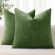 decorUhome Fall Chenille Moss Green Throw Pillow Covers 18×18 Inch Set of 2, Decorative Soft Couch Pillow Covers Solid Dyed Accent Farmhouse Neutral Square Pillow Cases for Sofa
